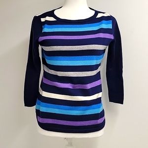 Talbots Petite Striped Long Sleeved Sweater Size P (see measurements)